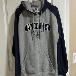 NHL Vancouver Canucks Gray and Black Hoodie